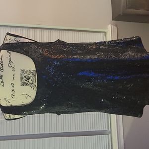 Lafayette 148 NY Black Sequin Sleeveless Blouse